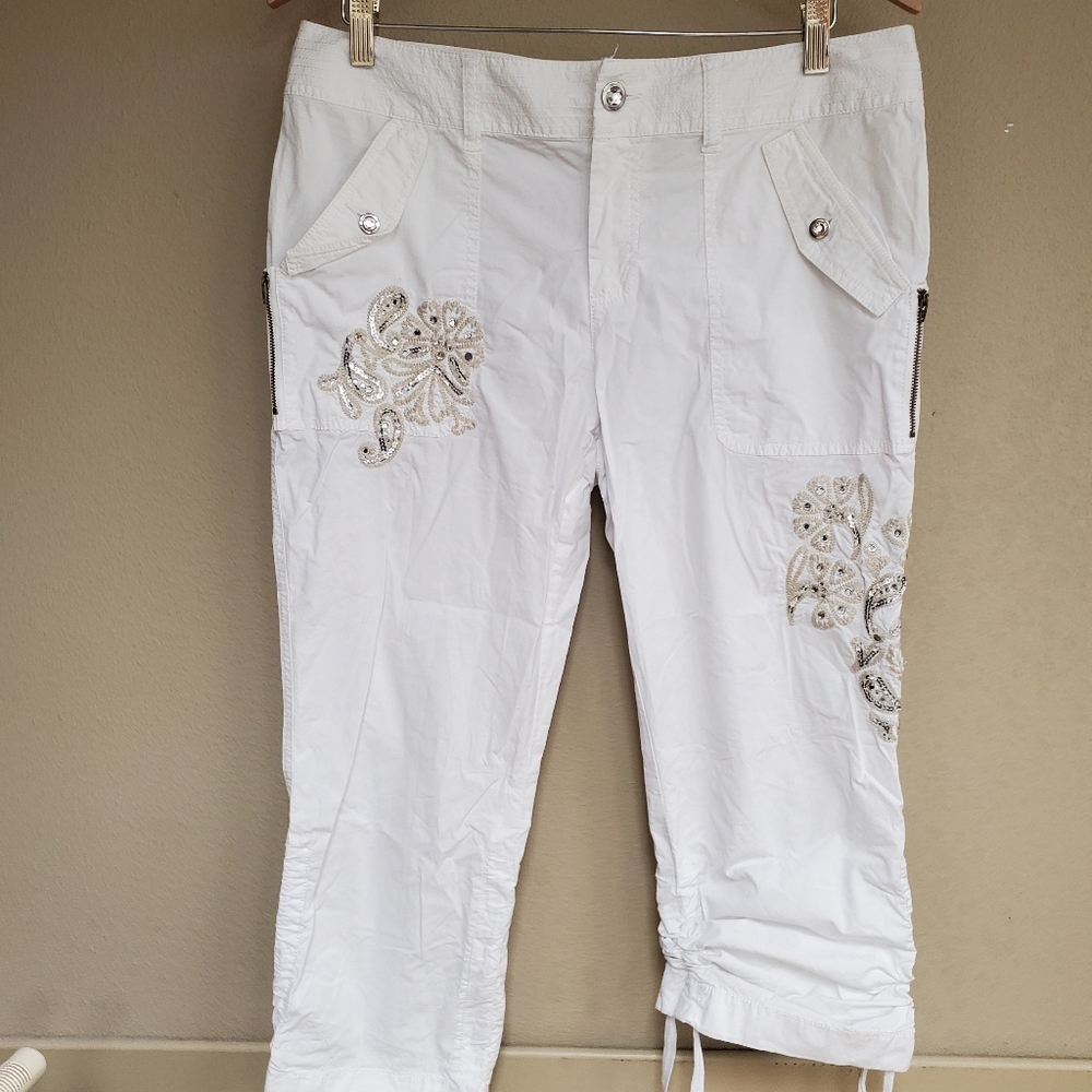 INC International Concepts Embellished Adjustable Capri Pant
